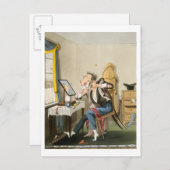 Carte Postale Un rasoir émoussé, pub. par Hunt, 1827 (eaux-forte (Devant / Derrière)