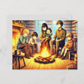 Carte Postale Un rassemblement de famille (Devant / Derrière)