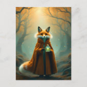 Carte Postale Un Renard Rouge avec une potion magique (Devant)