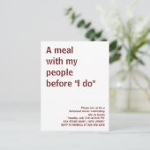 Carte Postale Un repas avec mon peuple avant "Je fais" amusant r (Debout devant)