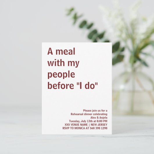 Carte Postale Un repas avec mon peuple avant "Je fais" amusant r (Debout devant)