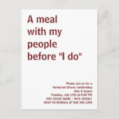 Carte Postale Un repas avec mon peuple avant "Je fais" amusant r (Devant)