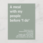 Carte Postale Un repas avec mon peuple avant le dîner de répétit (Devant)