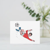 Carte Postale un sacré coup de pied de foot (Debout devant)