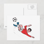 Carte Postale un sacré coup de pied de foot (Devant / Derrière)