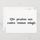 Carte Postale Un sage n'urinera pas contre le vent. (Devant / Derrière)