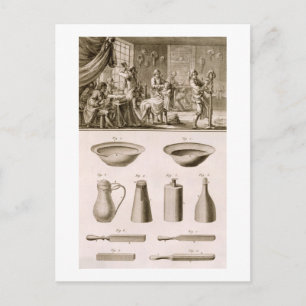 Carte Postale Un salon de coiffure et des outils de coiffeur, de