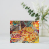 Carte Postale Un sandwich et des frites en collage multimédia (Debout devant)