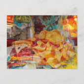 Carte Postale Un sandwich et des frites en collage multimédia (Devant)