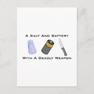 Carte Postale Un Sel Et Une Batterie Avec Une Arme Mortelle