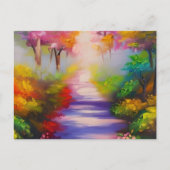 Carte Postale Un sentier forestier à travers les feuilles d'auto (Devant)