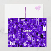 Carte Postale Un simple Hello Partie Deux - Violet (Devant / Derrière)