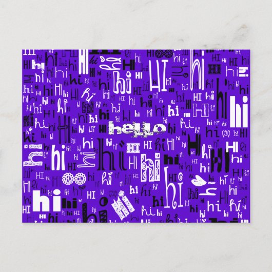 Carte Postale Un simple Hello Partie Deux - Violet (Devant)