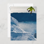 Carte Postale Un snowboarder saut (Devant / Derrière)