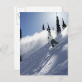 Carte Postale Un snowboardeur mâle déchire en poudre dans l'Idah (Devant / Derrière)