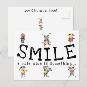 Carte Postale Un Sourire D'un Mille De Large Est Quelque Chose Q