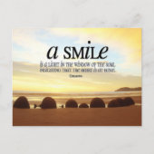 Carte Postale "Un sourire est léger" Citation inspirante (Devant)