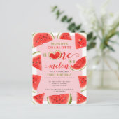 Carte Postale Un sur un melon 1er anniversaire doux pastèque ros (Debout devant)