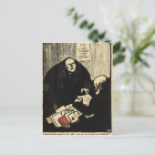 Carte Postale Un suspect coupable tente de soulever une question (Debout devant)