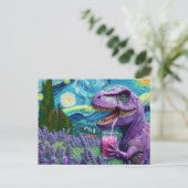 Carte Postale Un T-Rex violet avec imaginaire de limonade lavand (Debout devant)