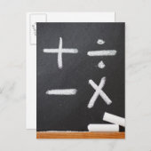 Carte Postale Un tableau de bord avec des symboles mathématiques (Devant / Derrière)
