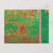Carte Postale un tableau d'un champ vert avec une bordure orange (Dos)