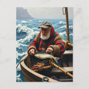 Carte Postale Un thème de pêche en mer pour rester en contact