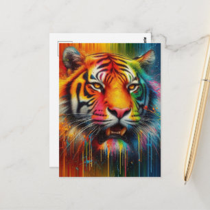 Carte Postale Un tigre coloré