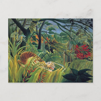 Carte Postale Un tigre dans une tempête tropicale (surpris)