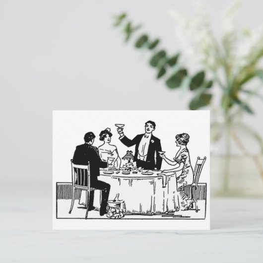 Carte Postale Un toast (Debout devant)