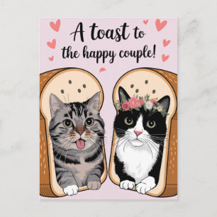 Carte Postale Un Toast Au Couple Heureux Mariage De Chat Drôle