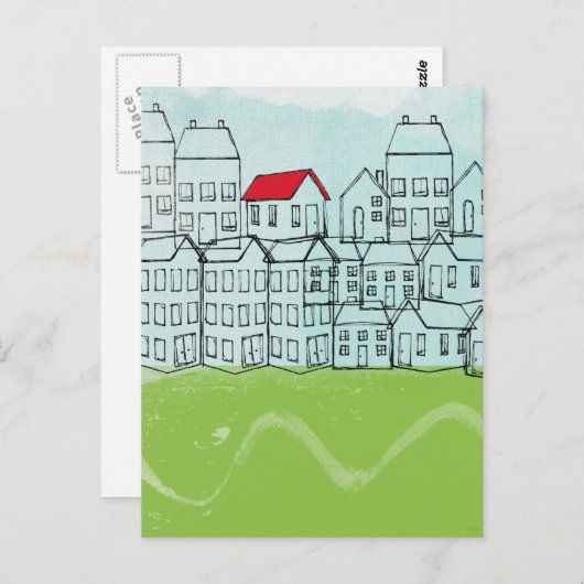 Carte Postale Un toit rouge (Devant / Derrière)