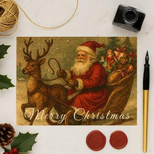 Carte Postale Un tour en traîneau de Noël victorien avec St. Nic
