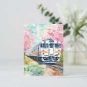 Carte Postale Un train au printemps (Debout devant)