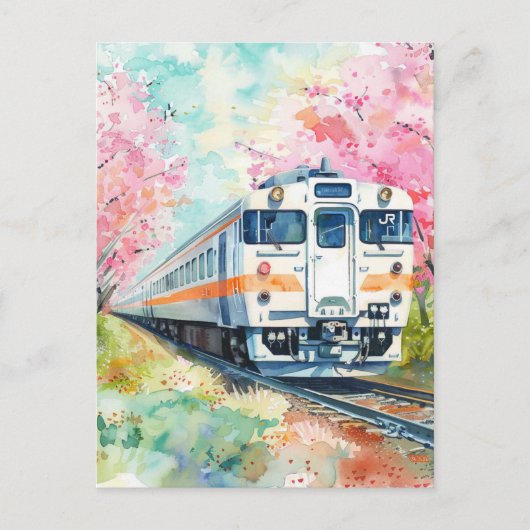 Carte Postale Un train au printemps (Devant)