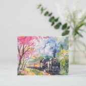 Carte Postale Un train au printemps (Debout devant)