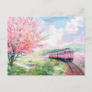 Carte Postale Un train au printemps