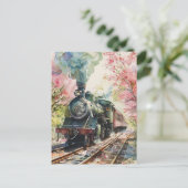 Carte Postale Un train au printemps (Debout devant)