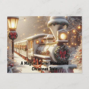 Carte Postale Un train de Noël magique pour Wonderland
