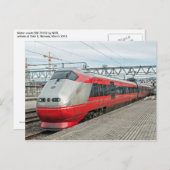 Carte Postale Un train norvégien arrive à Oslo S (Devant / Derrière)