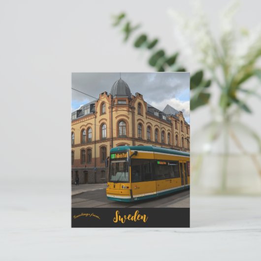 Carte Postale Un tramway à Norrköping en Suède (Debout devant)