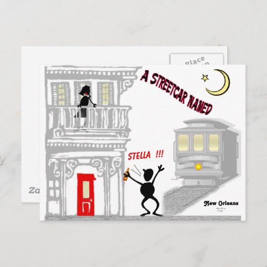Carte Postale Un tramway appelé DÉSIR (Devant / Derrière)