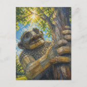 Carte Postale Un troll géant soutient un arbre (Devant)