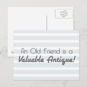 Carte Postale Un vieil ami est une antique précieuse ! (Devant / Derrière)