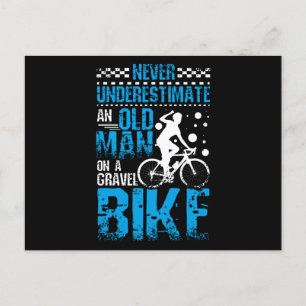 Carte Postale Un Vieux Homme En Vélo De Gravier