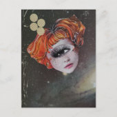 Carte Postale Un visage dans l'espace collage de médias mixtes (Devant)