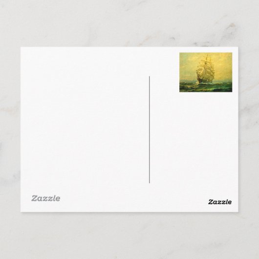 Carte Postale Un voilier traverse l'Atlantique (Dos)