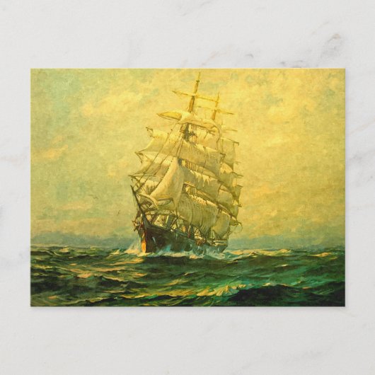 Carte Postale Un voilier traverse l'Atlantique (Devant)