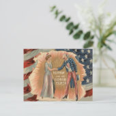 Carte Postale Uncle Sam Lady Liberty US Drapeau (Debout devant)