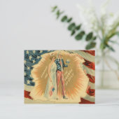 Carte Postale Uncle Sam Lady Liberty US Drapeau (Debout devant)